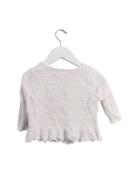 A White Cardigans from Momonittu in size 2T for girl. (Back View)