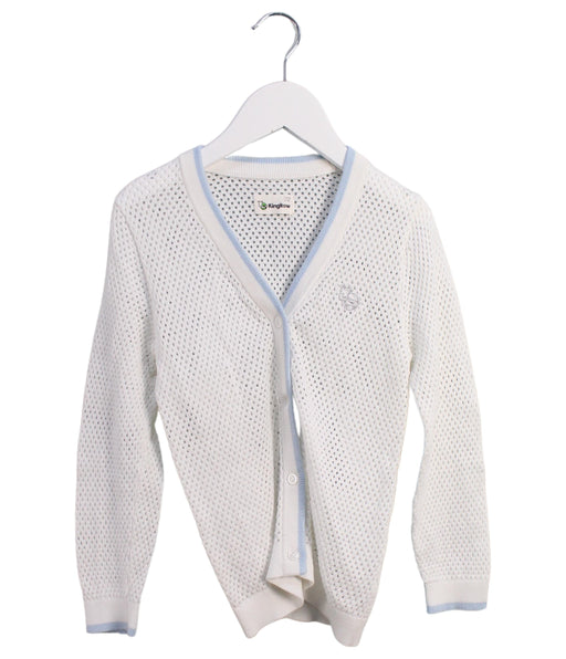 A White Cardigans from Kingkow in size 4T for girl. (Front View)