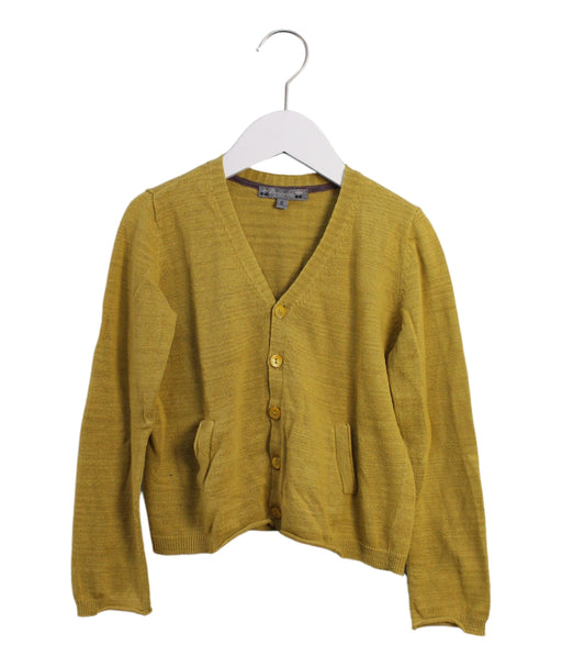 A Yellow Cardigans from Bonpoint in size 6T for boy. (Front View)