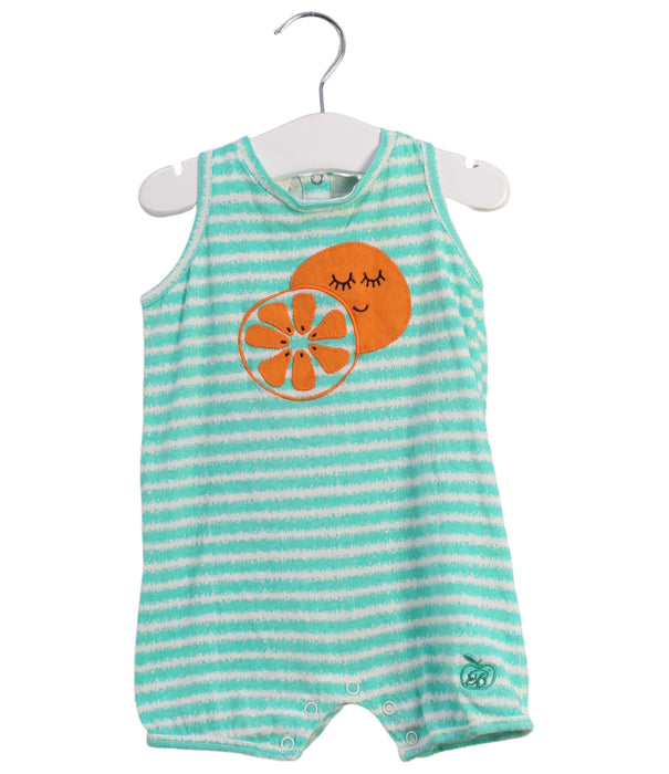 A Green Sleeveless Rompers from Bonnie Baby in size 3-6M for girl. (Front View)
