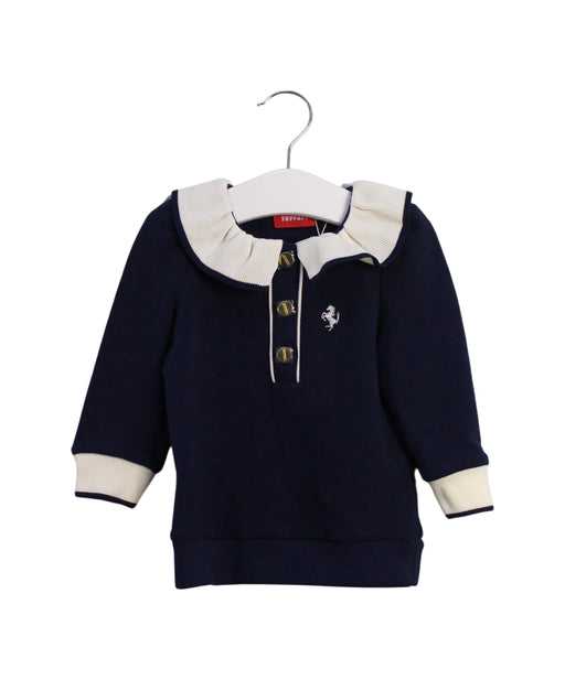 A Navy Buttoned Sweatshirts from Ferrari in size 6-12M for girl. (Front View)