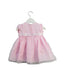 A Pink Short Sleeve Dresses from Sarah Louise in size 0-3M for girl. (Back View)