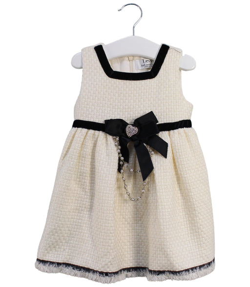 A White Sleeveless Dresses from Lesy in size 6-12M for girl. (Front View)