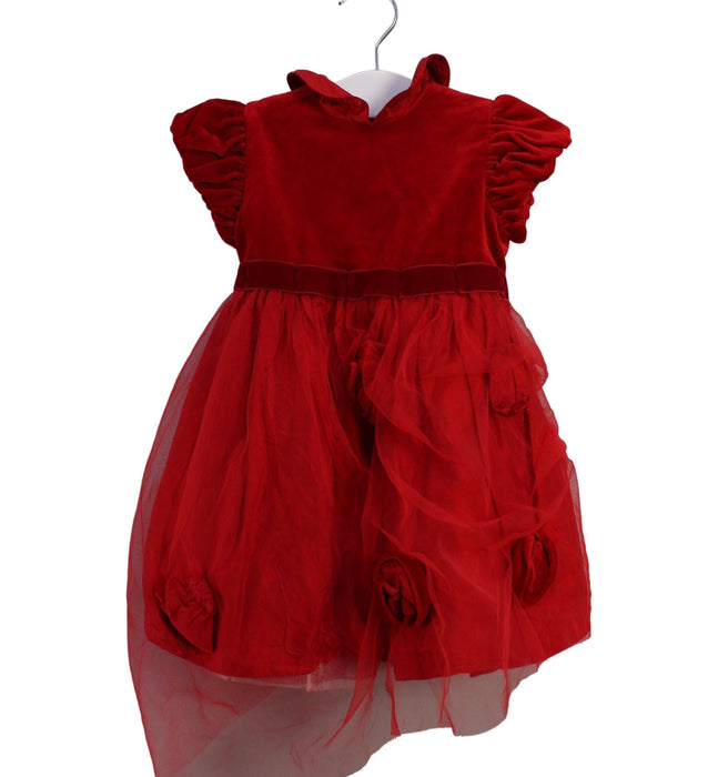 A Red Short Sleeve Dresses from Lesy in size 6-12M for girl. (Front View)