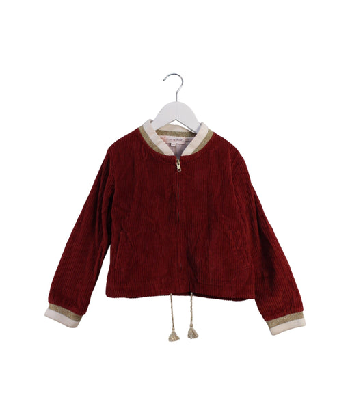 A Red Lightweight Jackets from Excuse My French in size 6T for girl. (Front View)