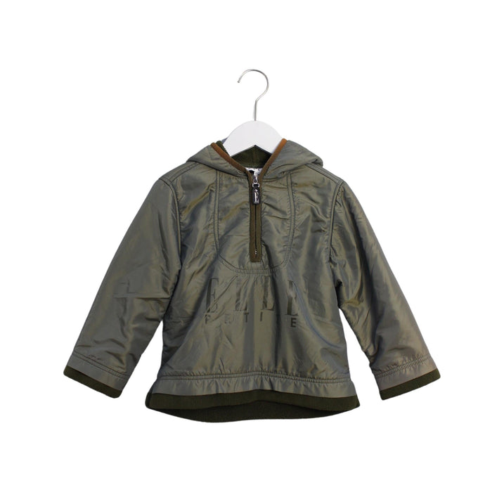 A Green Zippered Sweatshirts from ELLE in size 2T for boy. (Front View)