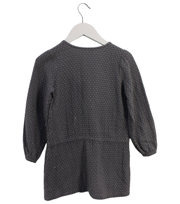 A Grey Long Sleeve Dresses from Little Mercerie in size 4T for girl. (Back View)