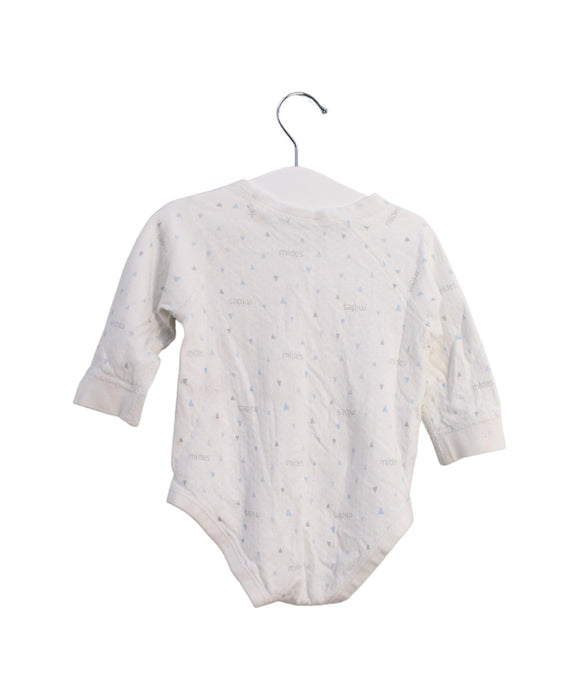 A White Long Sleeve Bodysuits from Mides in size 6-12M for boy. (Back View)