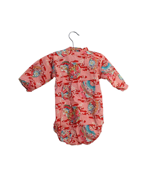 A Pink Long Sleeve Bodysuits from Lucky Wang in size 3-6M for girl. (Back View)