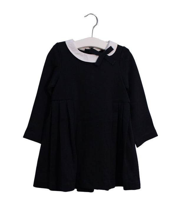 A Navy Long Sleeve Dresses from Jacadi in size 2T for girl. (Front View)