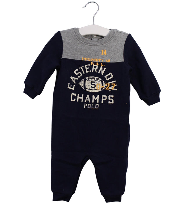 A Navy Long Sleeve Jumpsuits from Ralph Lauren in size 3-6M for boy. (Front View)