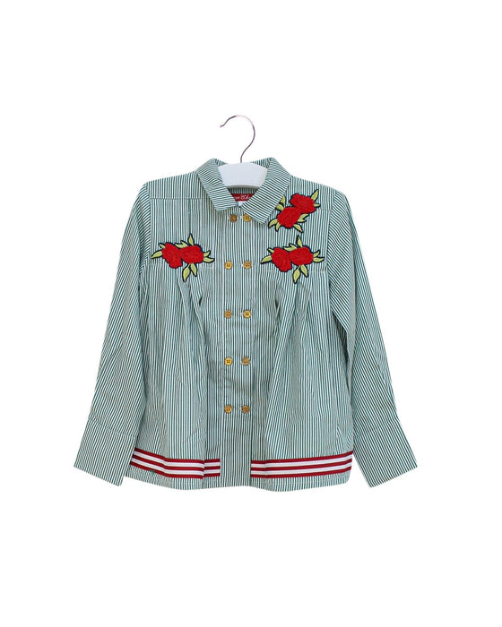 A Green Long Sleeve Tops from Pan Con Chocolate in size 2T for girl. (Front View)