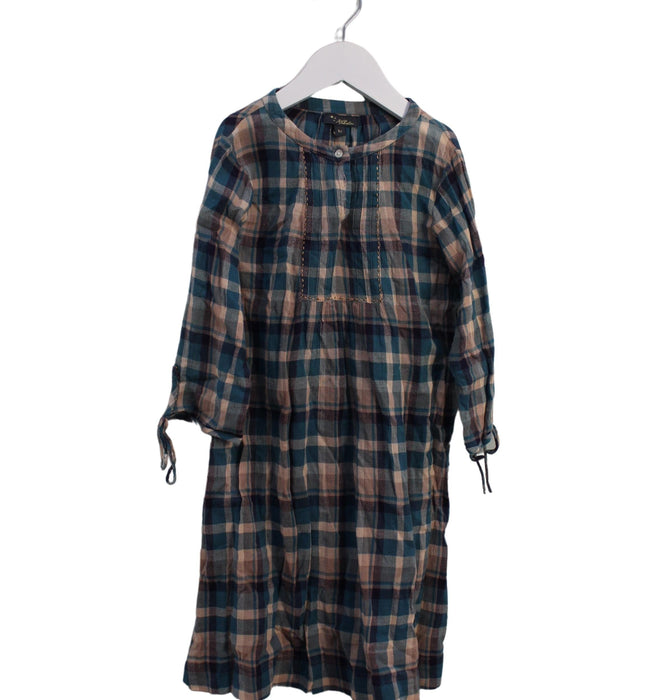 A Blue Long Sleeve Dresses from Velveteen in size 6T for girl. (Front View)