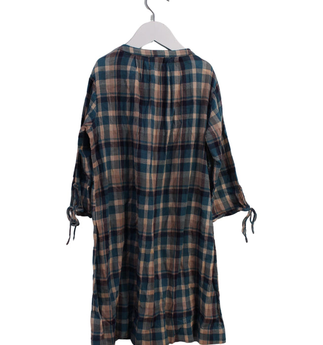 A Blue Long Sleeve Dresses from Velveteen in size 6T for girl. (Back View)