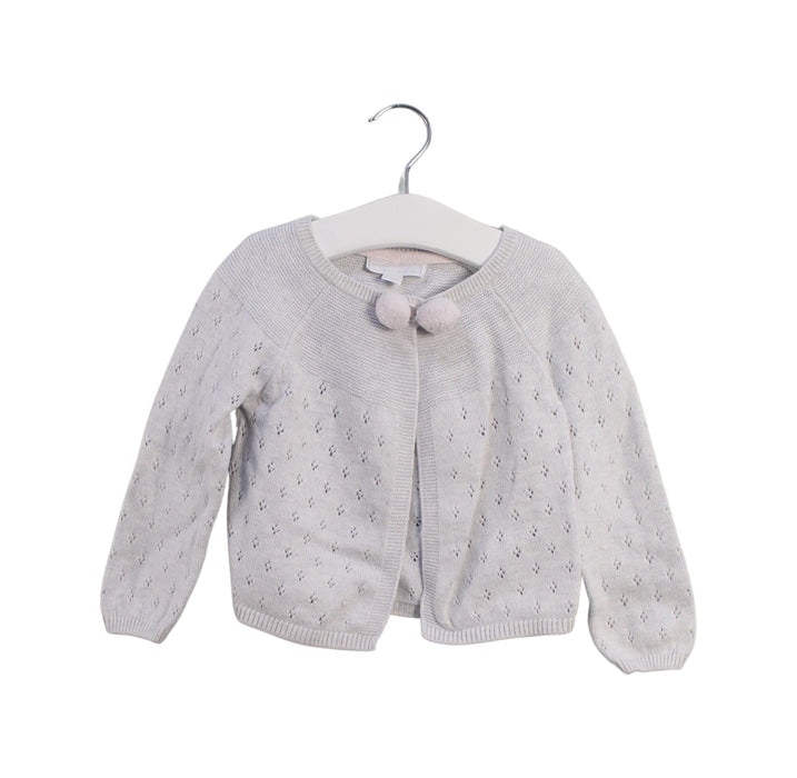 A Grey Cardigans from The Little White Company in size 6-12M for girl. (Front View)