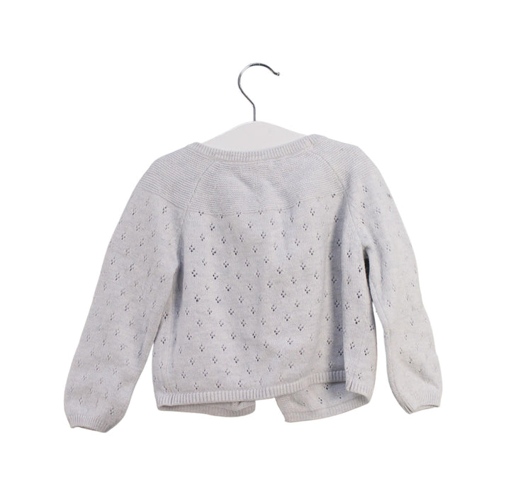 A Grey Cardigans from The Little White Company in size 6-12M for girl. (Back View)
