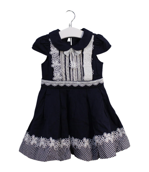 A Navy Short Sleeve Dresses from Nicholas & Bears in size 2T for girl. (Front View)