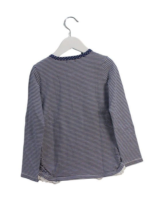 A Blue Long Sleeve Tops from Miki House in size 5T for girl. (Back View)