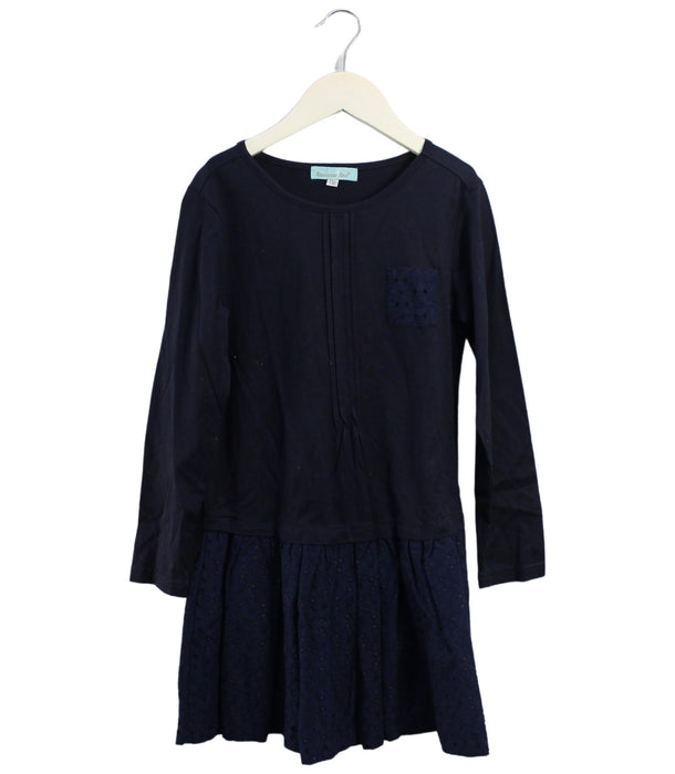 A Navy Long Sleeve Dresses from Chouchou Chic in size 7Y for girl. (Front View)