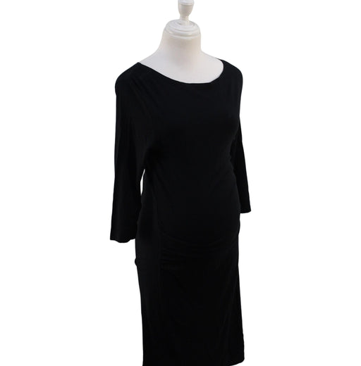 A Black Long Sleeve Dresses from Seraphine in size S for maternity. (Front View)