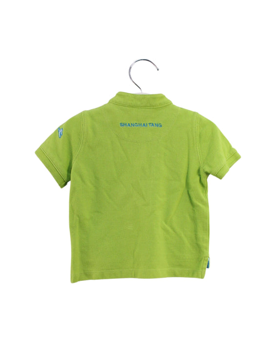 A Green Short Sleeve Polos from Shanghai Tang in size 6-12M for boy. (Back View)