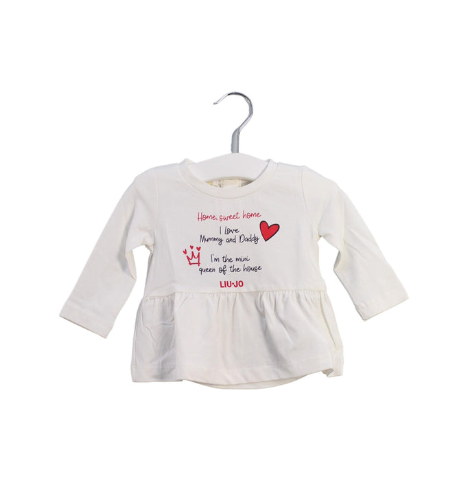 A White Long Sleeve Tops from Liu Jo in size 0-3M for girl. (Front View)