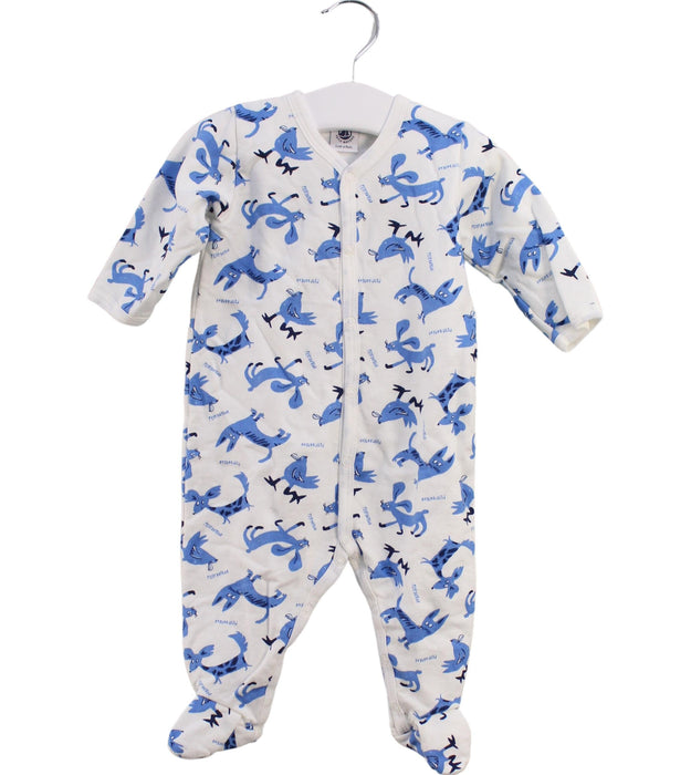 A Blue Onesies from Petit Bateau in size 3-6M for boy. (Front View)