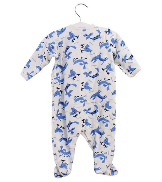 A Blue Onesies from Petit Bateau in size 3-6M for boy. (Back View)