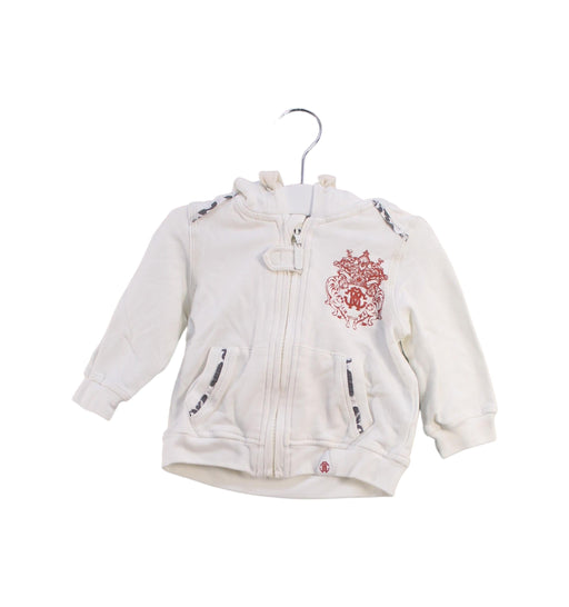 A White Zippered Sweatshirts from Roberto Cavalli in size 3-6M for boy. (Front View)
