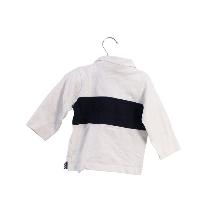 A White Long Sleeve Polos from Jacadi in size 6-12M for boy. (Back View)