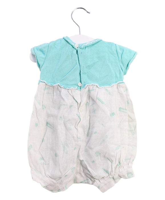 A Blue Short Sleeve Rompers from Chickeeduck in size 0-3M for boy. (Back View)