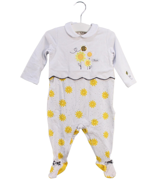 A White Onesies from Chicco in size 3-6M for girl. (Front View)