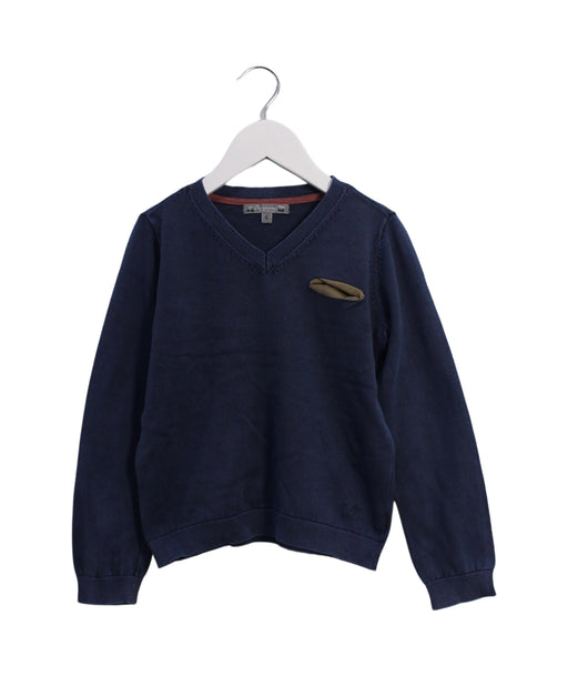 A Blue Crewneck Sweatshirts from Bonpoint in size 6T for boy. (Front View)