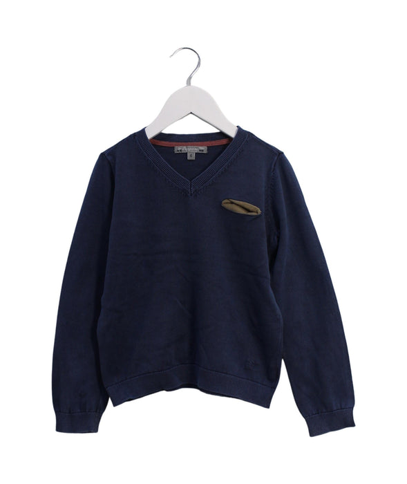 A Blue Crewneck Sweatshirts from Bonpoint in size 6T for boy. (Front View)