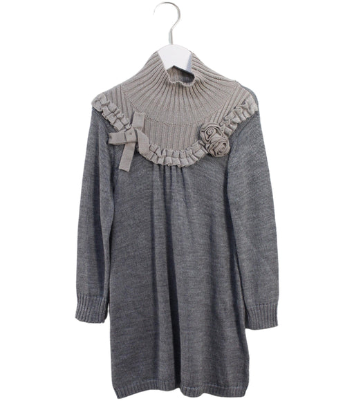 A Grey Sweater Dresses from Chickeeduck in size 4T for girl. (Front View)