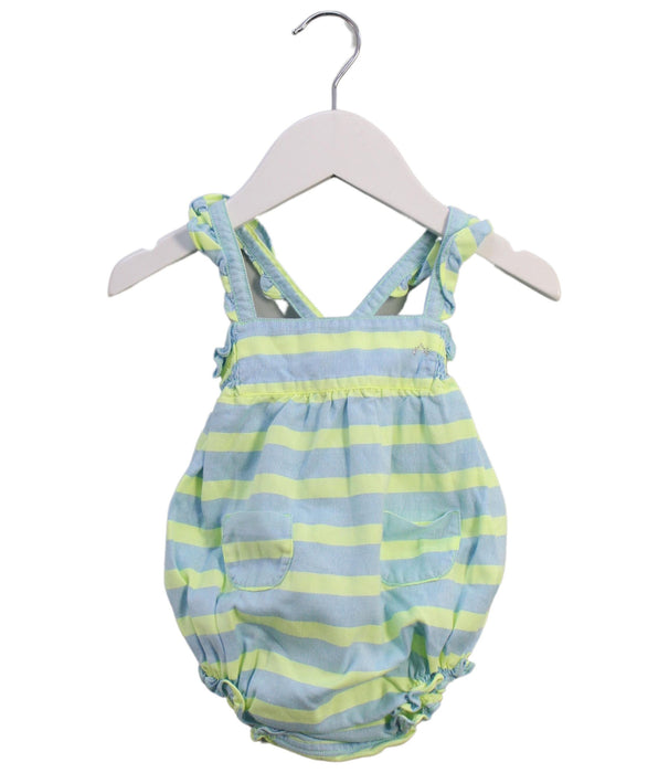 A Blue Sleeveless Bodysuits from Nanos in size 6-12M for girl. (Front View)