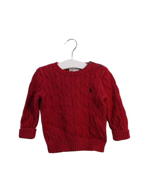 A Red Knit Sweaters from Ralph Lauren in size 6-12M for girl. (Front View)