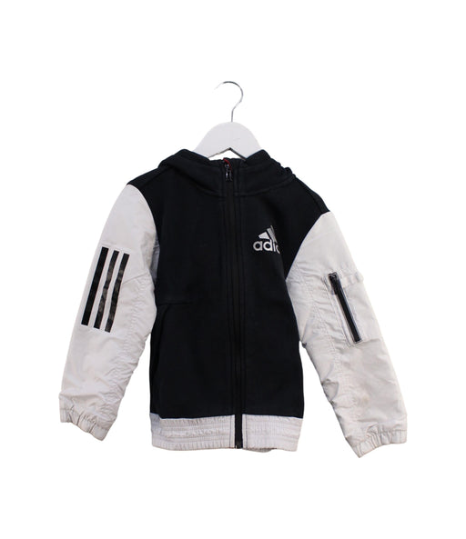 A Black Lightweight Jackets from Adidas in size 4T for boy. (Front View)