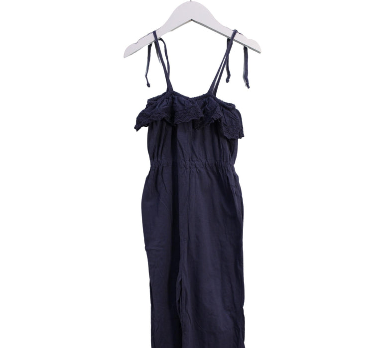 A Navy Sleeveless Jumpsuits from Zhoe & Tobiah in size 4T for girl. (Front View)