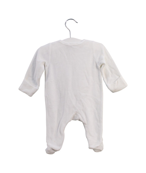 A White Onesies from Bout'Chou in size 0-3M for boy. (Back View)