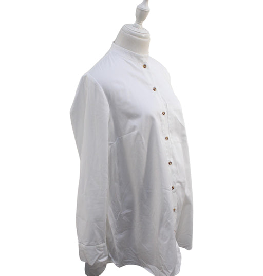 A White Shirts from Seraphine in size XS for maternity. (Front View)