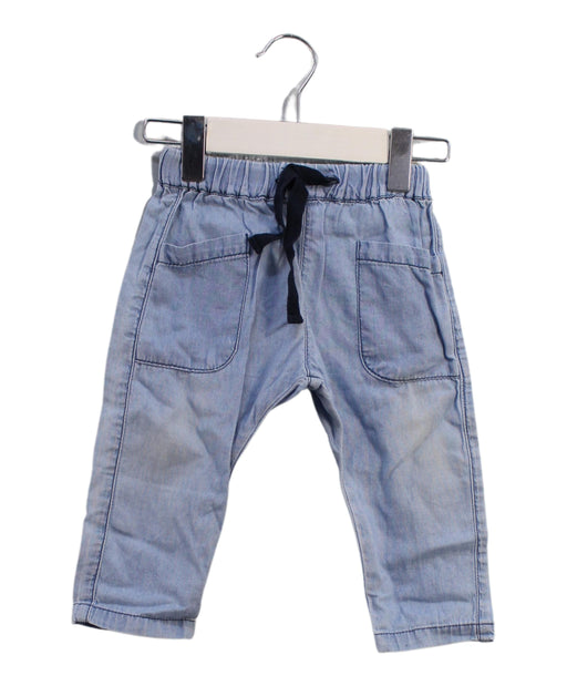 A Blue Casual Pants from Emile et Ida in size 3-6M for girl. (Front View)
