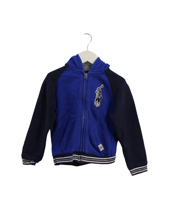 A Blue Zippered Sweatshirts from Polo Ralph Lauren in size 3T for boy. (Front View)