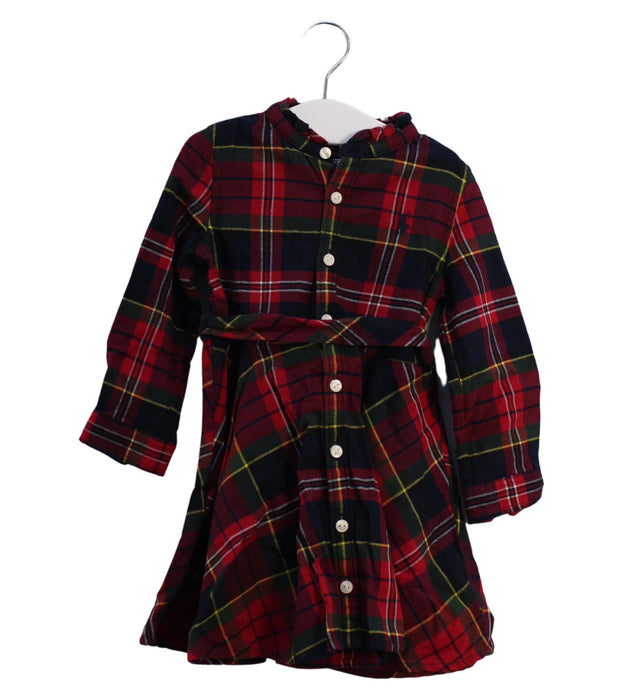 A Red Long Sleeve Dresses from Ralph Lauren in size 12-18M for girl. (Front View)