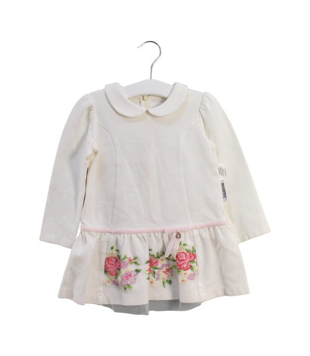 A White Long Sleeve Dresses from I Pinco Pallino in size 12-18M for girl. (Front View)
