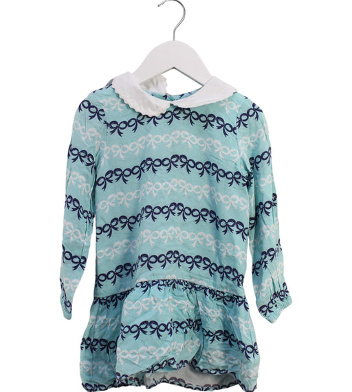 A Blue Long Sleeve Dresses from Rachel Riley in size 3T for girl. (Front View)