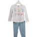 A White Pyjama Sets from Petit Bateau in size 3T for girl. (Front View)