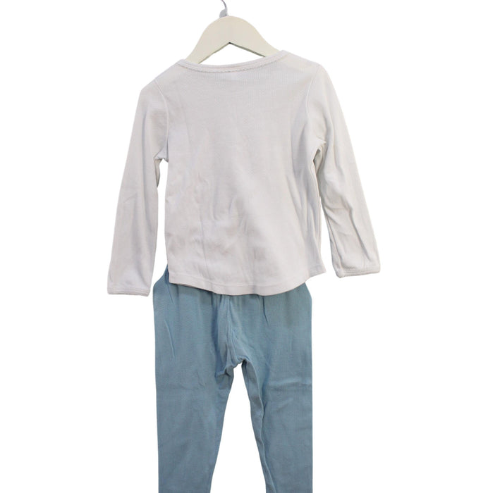 A White Pyjama Sets from Petit Bateau in size 3T for girl. (Back View)