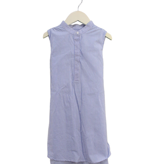 A Blue Sleeveless Dresses from little Mo & Co. in size 5T for girl. (Front View)