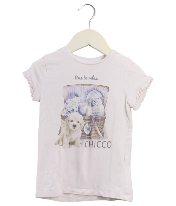 A White Short Sleeve T Shirts from Chicco in size 3T for girl. (Front View)